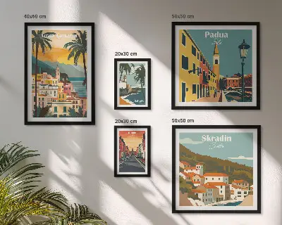 Paesaggi delle città europee set da 5 quadri