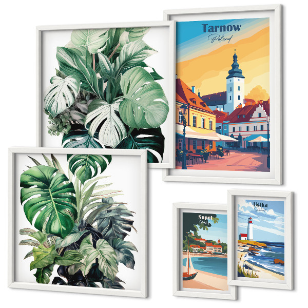 Set di quadri incorniciati flora delle città costiere polacche