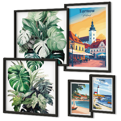 Set di quadri incorniciati flora delle città costiere polacche