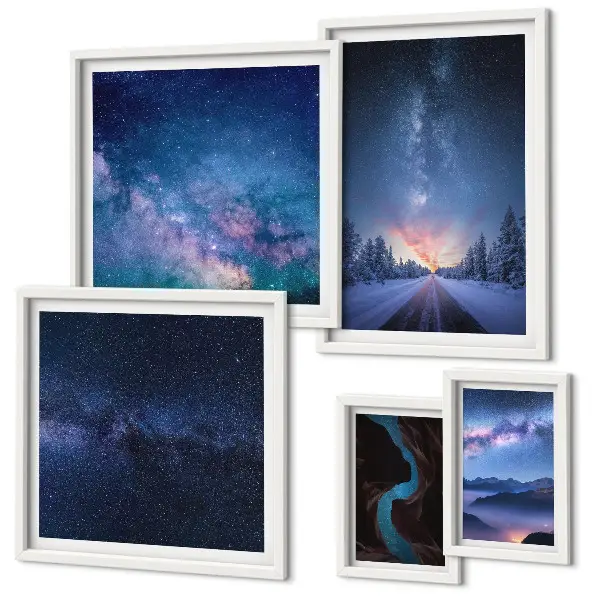 Paesaggi notturni cosmici set di 5 quadri
