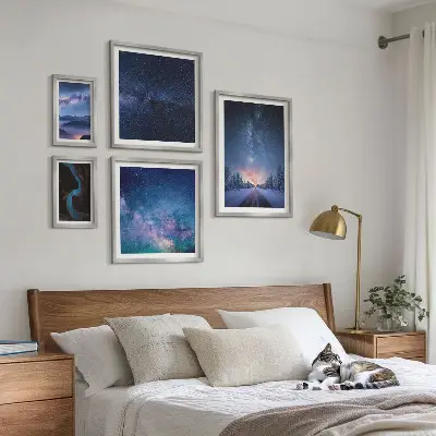 Paesaggi notturni cosmici set di 5 quadri
