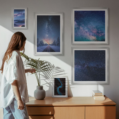Set di 5 quadri Paesaggi notturni cosmici