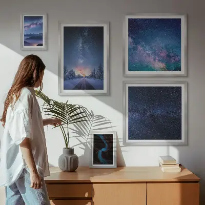 Paesaggi notturni cosmici set di 5 quadri
