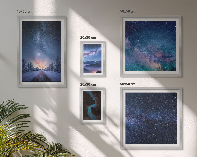 Set di 5 quadri Paesaggi notturni cosmici
