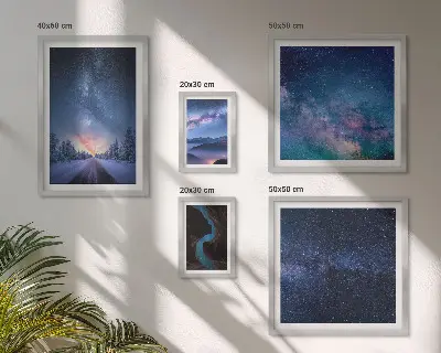 Paesaggi notturni cosmici set di 5 quadri