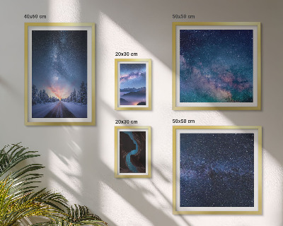 Set di 5 quadri Paesaggi notturni cosmici