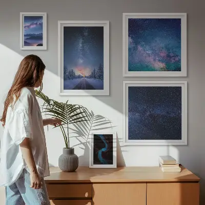 Paesaggi notturni cosmici set di 5 quadri