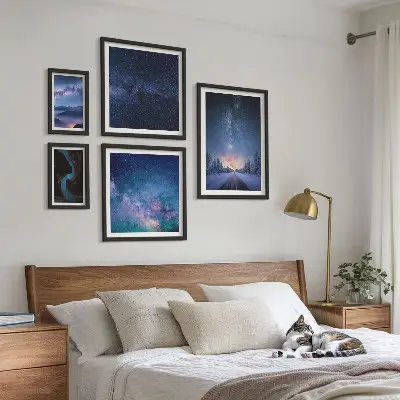 Paesaggi notturni cosmici set di 5 quadri