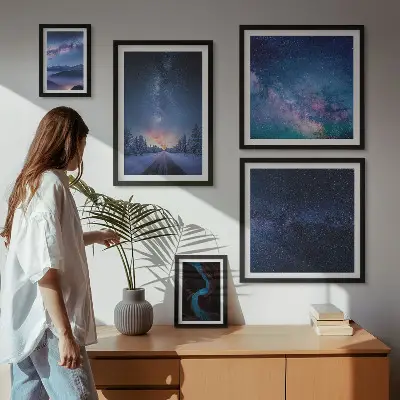 Paesaggi notturni cosmici set di 5 quadri