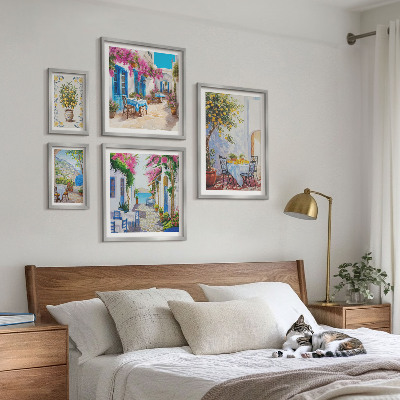 Polittico con cornice Paesaggi incantevoli con fiori
