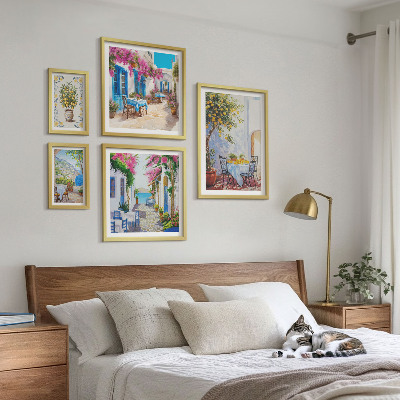 Polittico con cornice Paesaggi incantevoli con fiori
