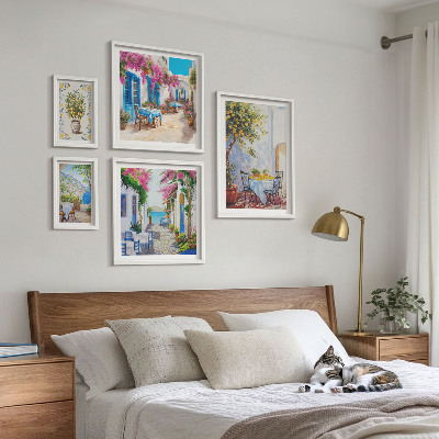 Polittico con cornice Paesaggi incantevoli con fiori