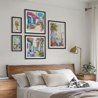 Polittico con cornice Paesaggi incantevoli con fiori
