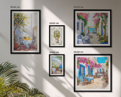 Polittico con cornice Paesaggi incantevoli con fiori