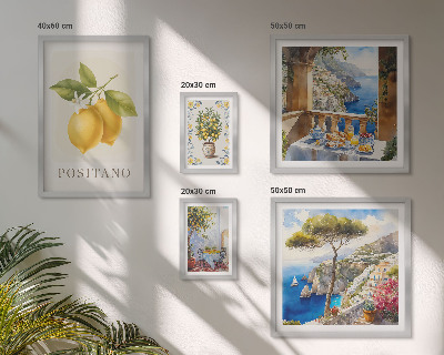 Set di 5 quadri Accenti agrumati, stile mediterraneo