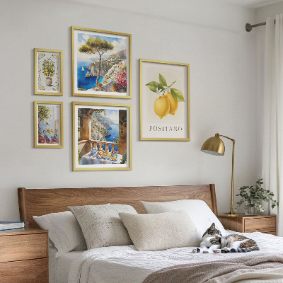 Set di 5 quadri Accenti agrumati, stile mediterraneo