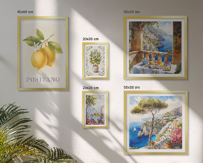 Set di 5 quadri Accenti agrumati, stile mediterraneo