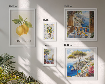 Set di 5 quadri Accenti agrumati, stile mediterraneo
