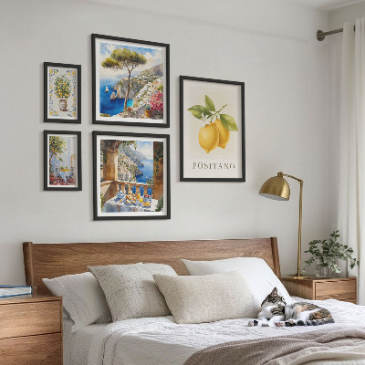 Set di 5 quadri Accenti agrumati, stile mediterraneo