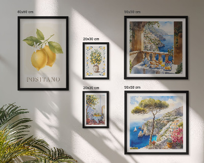 Set di 5 quadri Accenti agrumati, stile mediterraneo