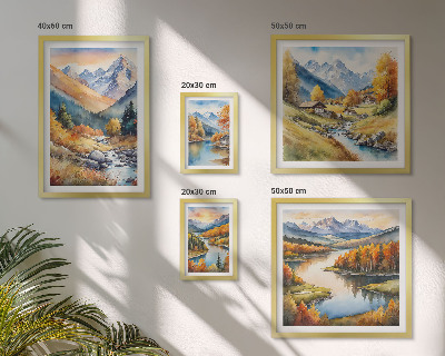 Set di quadri incorniciati Paesaggi montani autunnali