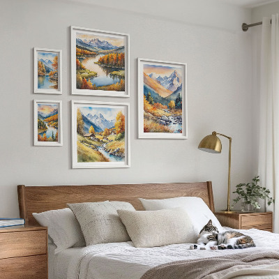 Set di quadri incorniciati Paesaggi montani autunnali