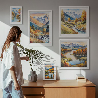 Set di quadri incorniciati Paesaggi montani autunnali