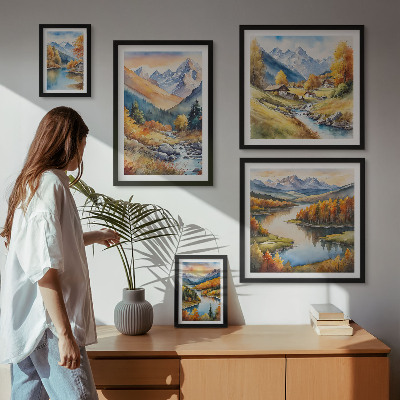 Set di quadri incorniciati Paesaggi montani autunnali