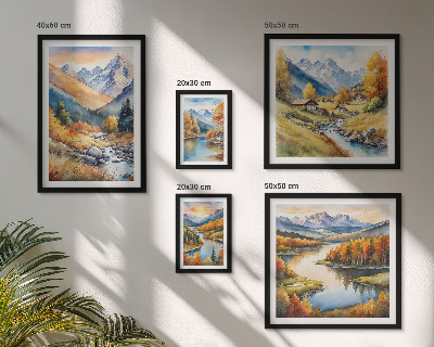 Set di quadri incorniciati Paesaggi montani autunnali
