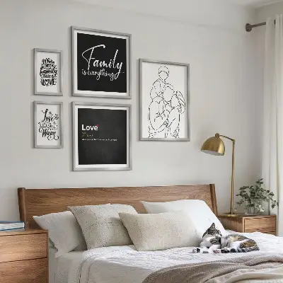 Polittico con cornice quadro con stampa valori familiari di amore e vicinanza