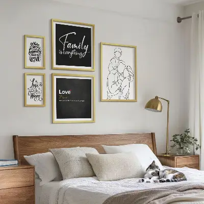 Polittico con cornice quadro con stampa valori familiari di amore e vicinanza