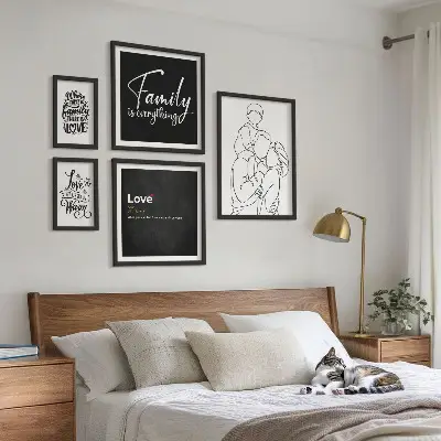 Polittico con cornice quadro con stampa valori familiari di amore e vicinanza
