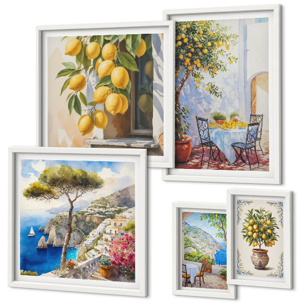 Set di quadri incorniciati Agrumi ispiratori sole