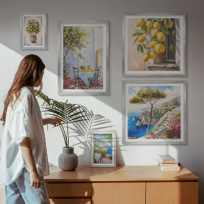 Set di quadri incorniciati Agrumi ispiratori sole