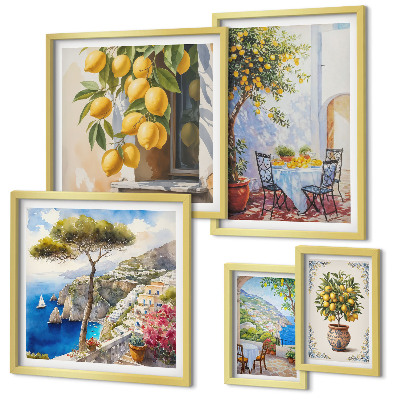 Set di quadri incorniciati Agrumi ispiratori sole