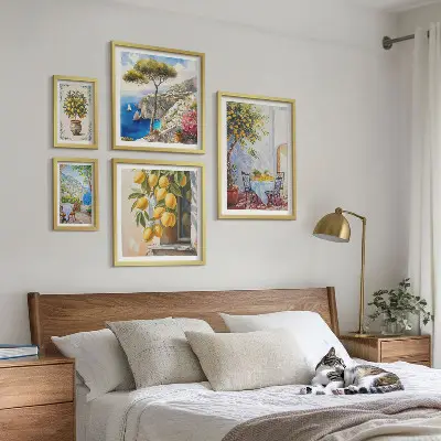 Set di quadri incorniciati con stampa di agrumi ispiratori al sole