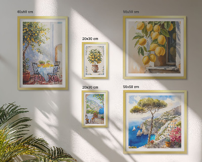 Set di quadri incorniciati Agrumi ispiratori sole