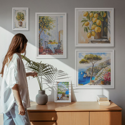 Set di quadri incorniciati Agrumi ispiratori sole