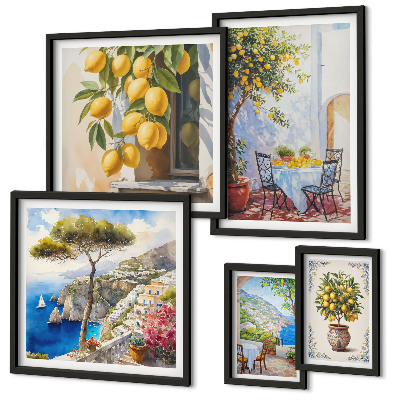Set di quadri incorniciati Agrumi ispiratori sole