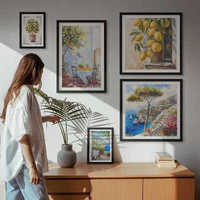 Set di quadri incorniciati Agrumi ispiratori sole