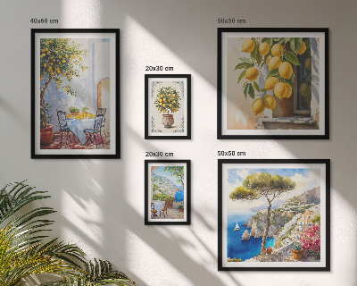 Set di quadri incorniciati Agrumi ispiratori sole
