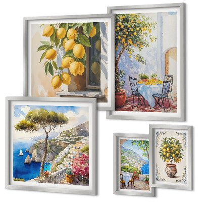 Set di quadri incorniciati Agrumi ispiratori sole