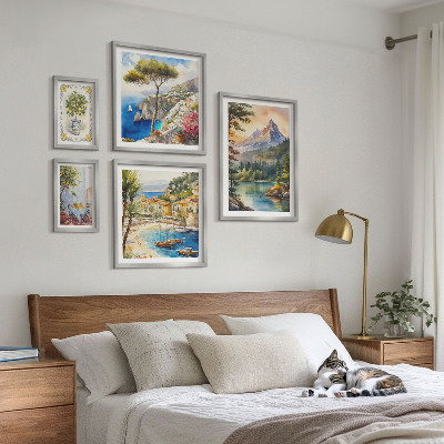 Set di 5 quadri Paesaggi montani e viste sul mare