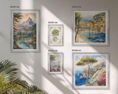 Set di 5 quadri Paesaggi montani e viste sul mare