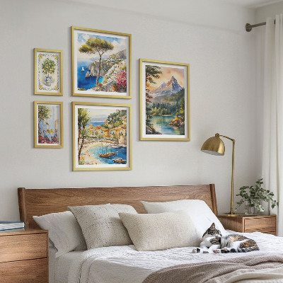 Set di 5 quadri Paesaggi montani e viste sul mare