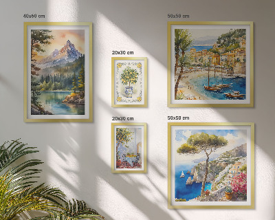 Set di 5 quadri Paesaggi montani e viste sul mare