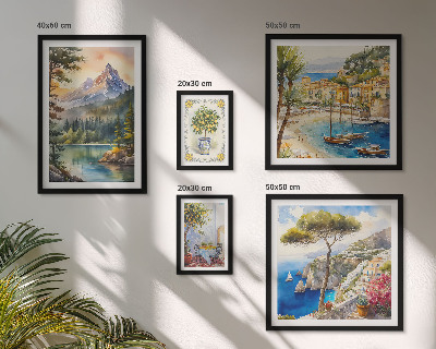 Set di 5 quadri Paesaggi montani e viste sul mare