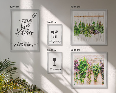 Polittico con cornice Accessori da cucina per erbe aromatiche