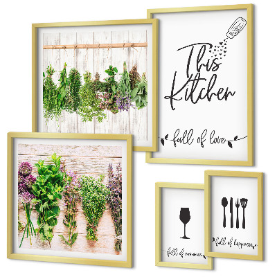 Polittico con cornice Accessori da cucina per erbe aromatiche