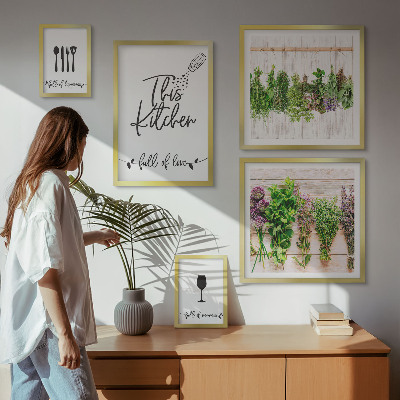 Polittico con cornice Accessori da cucina per erbe aromatiche